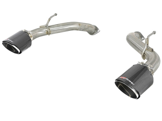 Takeda 2-1/2 Inch 304 Stainless Steel Axle-Back Exhaust System w/ Carbon Fiber Tip Infiniti Q50 16-24 V6-3.0L (tt) aFe Power