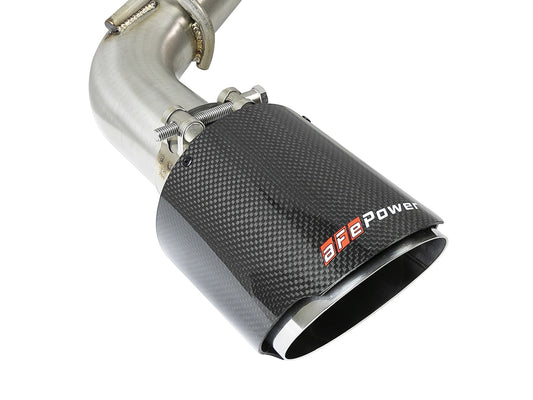 Takeda 2-1/2 Inch 304 Stainless Steel Axle-Back Exhaust System w/ Carbon Fiber Tip Infiniti Q50 16-24 V6-3.0L (tt) aFe Power