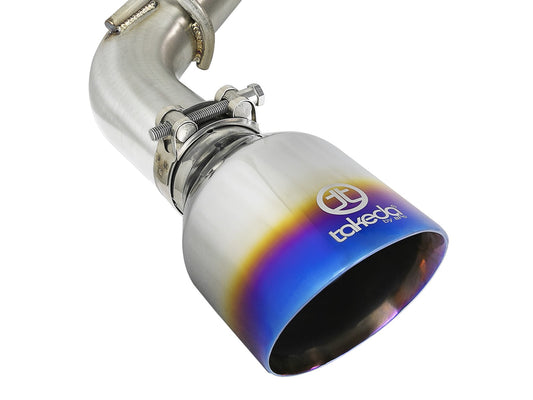 Takeda 2-1/2 Inch 304 Stainless Steel Cat-Back Exhaust System w/ Blue Flame Tips Infiniti Q50 16-24 V6-3.0L (tt) aFe Power