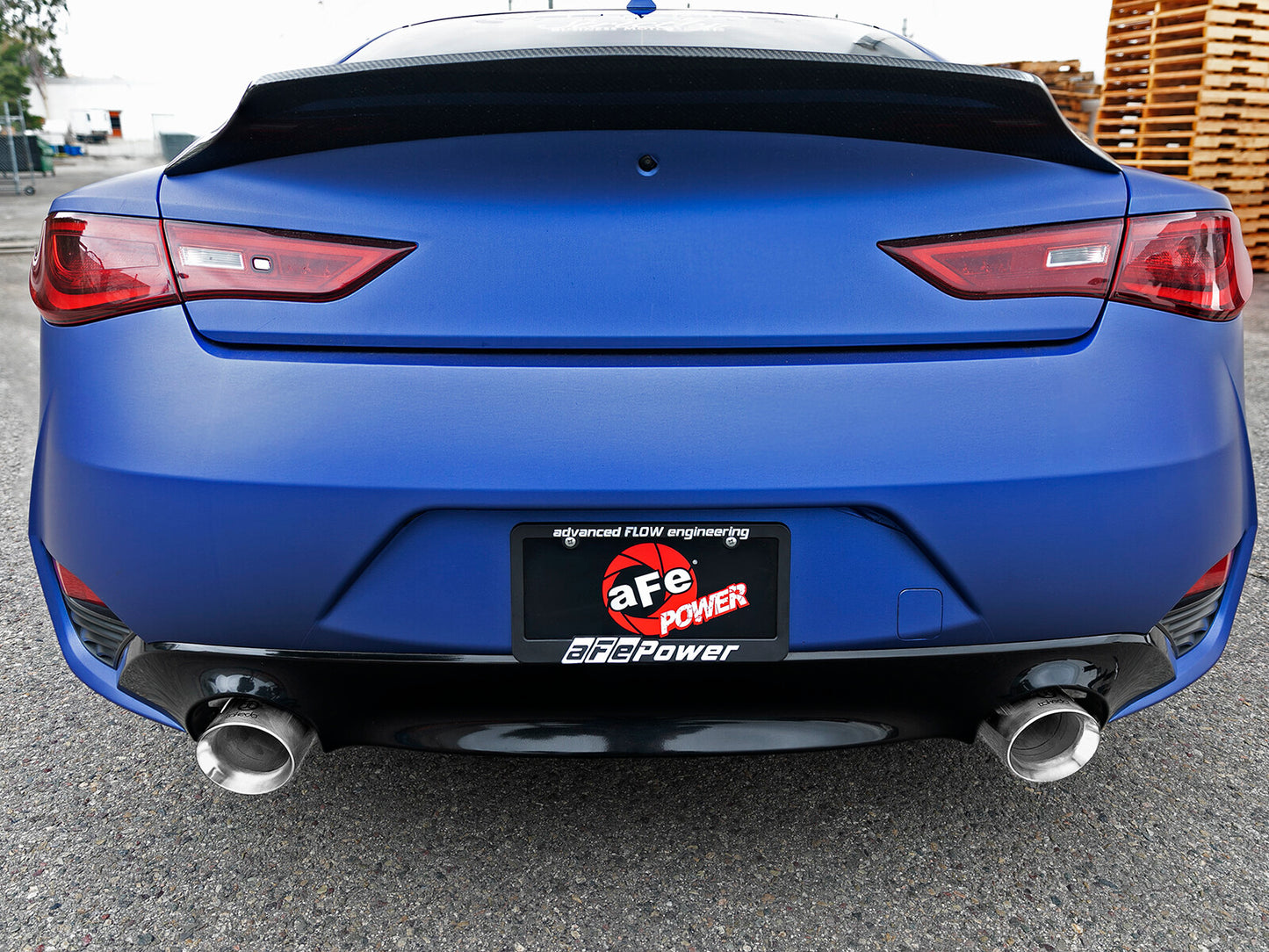 Takeda 2-1/2 Inch 304 Stainless Steel Cat-Back Exhaust System w/ Polished Tips Infiniti Q60 17-22 V6-3.0L (tt) aFe Power