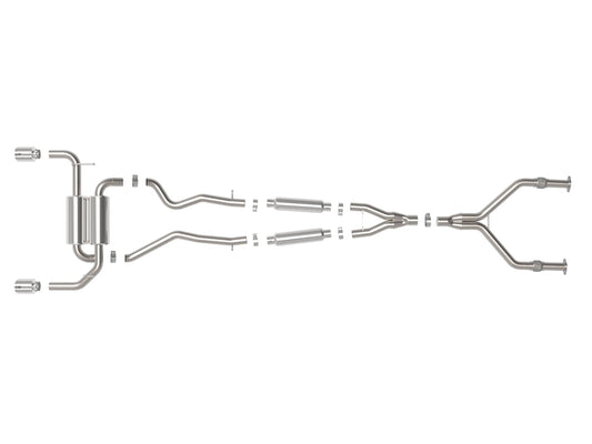 Takeda 2-1/2 Inch 304 Stainless Steel Cat-Back Exhaust System w/ Polished Tips Infiniti Q50 14-15 V6-3.7L aFe Power