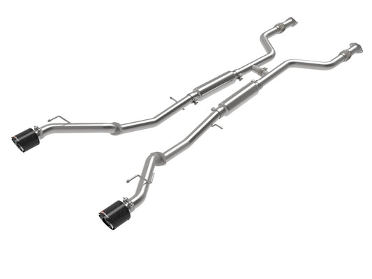 Takeda 2-1/2 Inch 304 Stainless Steel Cat-Back Exhaust System w/ Carbon Fiber Tips Nissan Z 23-26 V6-3.0L (tt) aFe Power