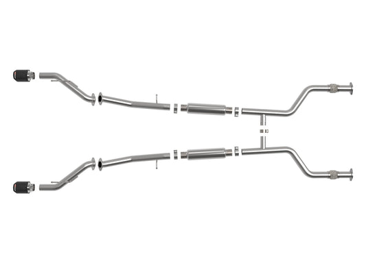 Takeda 2-1/2 Inch 304 Stainless Steel Cat-Back Exhaust System w/ Carbon Fiber Tips Nissan Z 23-26 V6-3.0L (tt) aFe Power