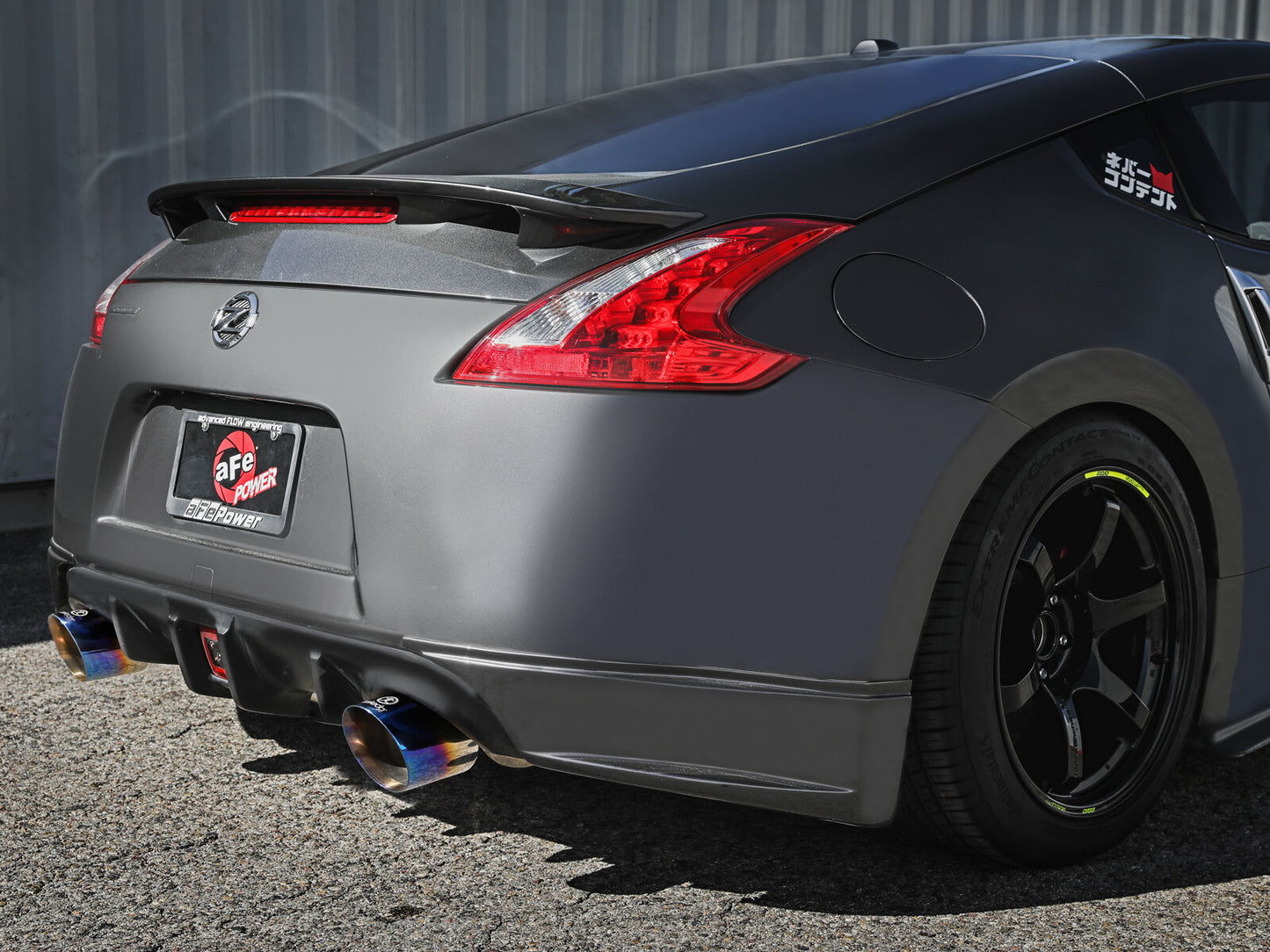 Takeda 2-1/2 Inch 304 Stainless Cat-Back Exhaust w/ Resonator and Blue Flame Tip Nissan 370Z 09-20 V6-3.7L aFe Power
