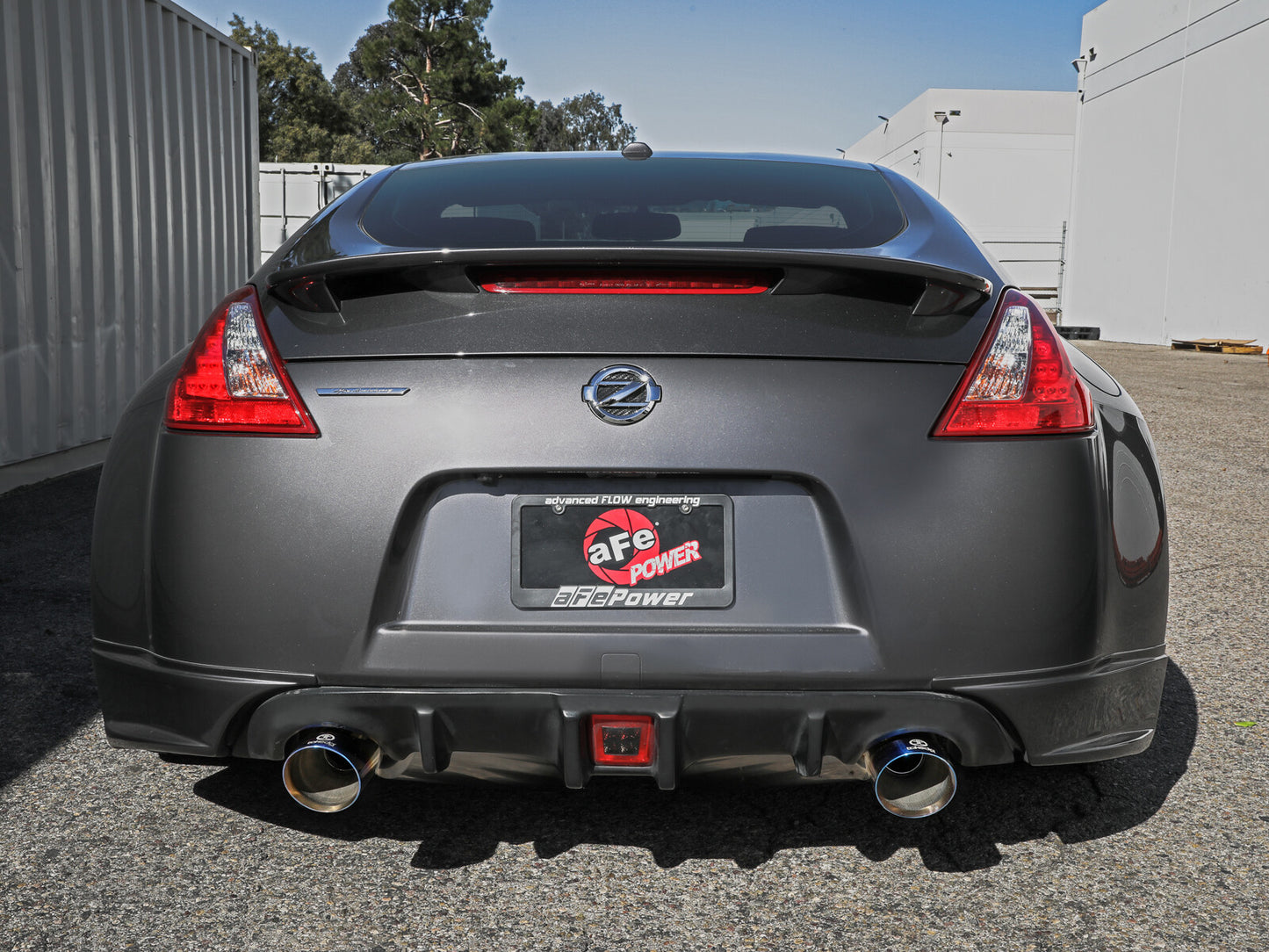 Takeda 2-1/2 Inch 304 Stainless Cat-Back Exhaust w/ Resonator and Blue Flame Tip Nissan 370Z 09-20 V6-3.7L aFe Power