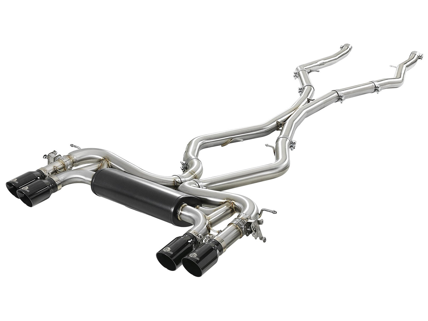 Mach Force-Xp 3-1/2 Inch 304 Stainless Steel Cat-Back Exhaust System w/ Black Tip BMW X5 M (F85) / X6 M (F86) 15-19 V8-4.4L (tt) S63 aFe Power