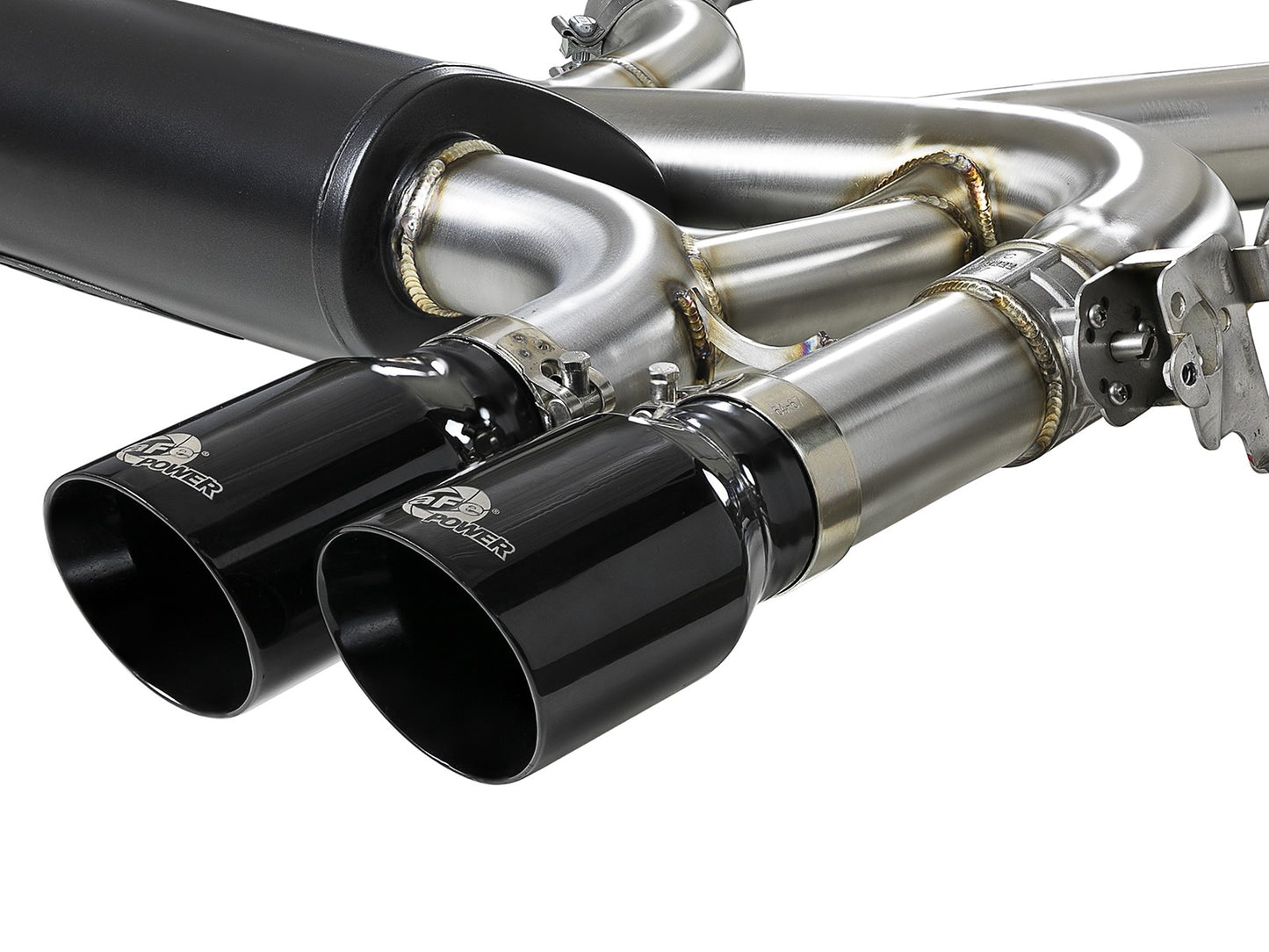 Mach Force-Xp 3-1/2 Inch 304 Stainless Steel Cat-Back Exhaust System w/ Black Tip BMW X5 M (F85) / X6 M (F86) 15-19 V8-4.4L (tt) S63 aFe Power