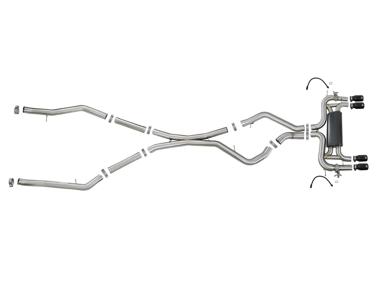 Mach Force-Xp 3-1/2 Inch 304 Stainless Steel Cat-Back Exhaust System w/ Black Tip BMW X5 M (F85) / X6 M (F86) 15-19 V8-4.4L (tt) S63 aFe Power