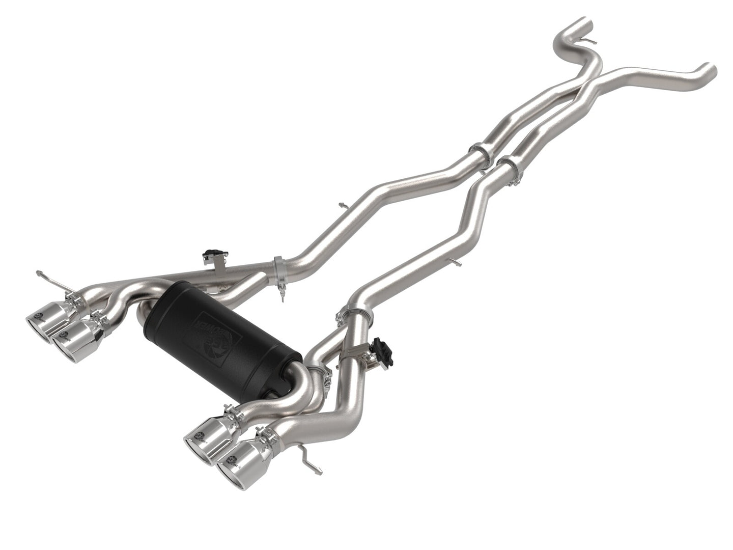Mach Force-Xp 3 Inch to 2-1/2 Inch Stainless Steel Cat-Back Exhaust System Polished BMW M3/M4 (G80/82) 21-26 L6-3.0L (tt) S58 aFe Power