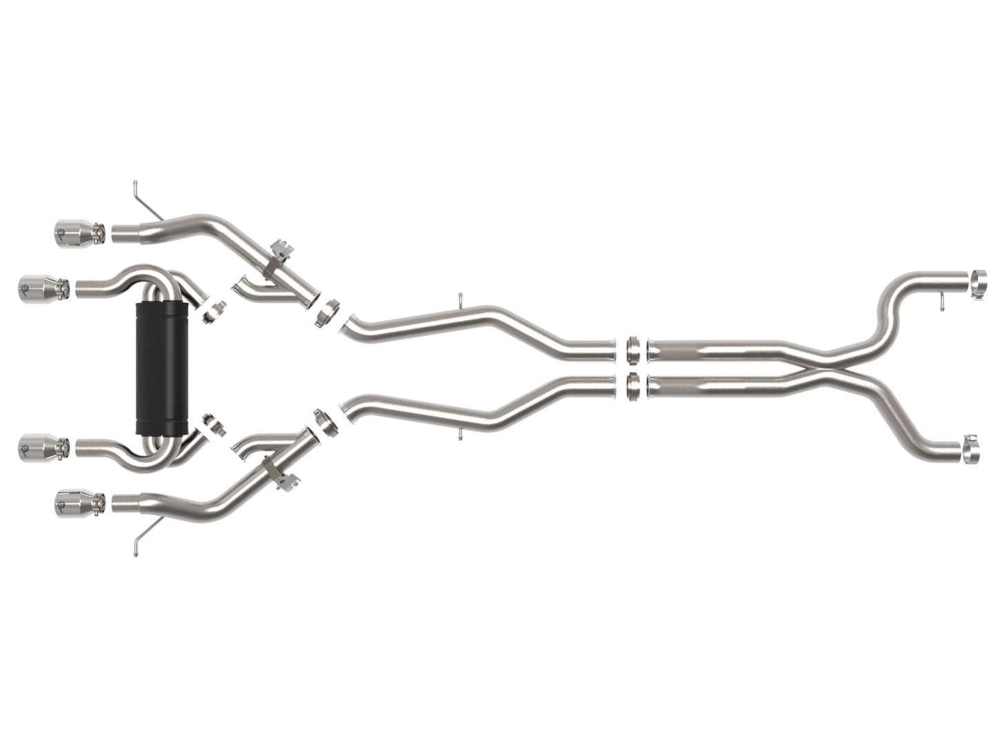 Mach Force-Xp 3 Inch to 2-1/2 Inch Stainless Steel Cat-Back Exhaust System Polished BMW M3/M4 (G80/82) 21-26 L6-3.0L (tt) S58 aFe Power