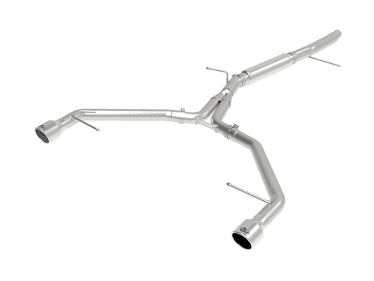 Mach Force-Xp 3 Inch to 2-1/2 Inch Stainless Steel Axle-Back Exhaust System Polished Audi A4 (B9) 17-19 L4-2.0L(t) aFe Power