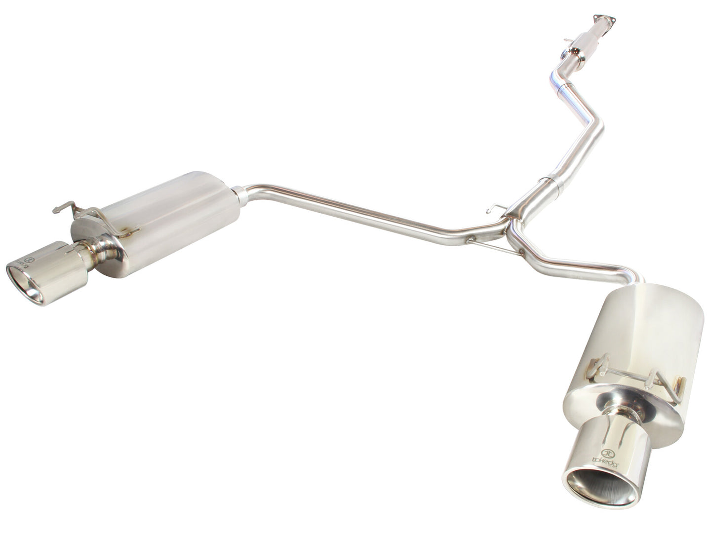 Takeda 2-1/2 Inch to 1-3/4 Inch 304 Stainless Steel Cat-Back Exhaust w/ Polish Tips Honda Accord 13-17 L4-2.4L aFe Power