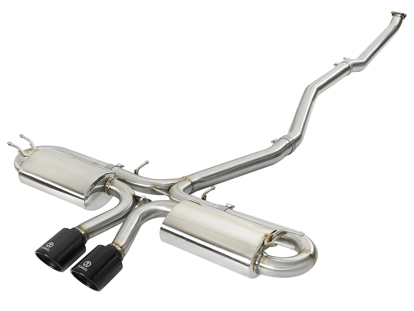 Takeda 3 Inch 304 Stainless Steel Cat-Back Exhaust w/ Center Black Tips Honda Civic Si Coupe 17-20 L4-1.5L (t) aFe Power