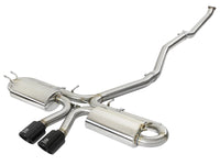 Takeda 3 Inch 304 Stainless Steel Cat-Back Exhaust w/ Center Black Tips Honda Civic Si Coupe 17-20 L4-1.5L (t) aFe Power