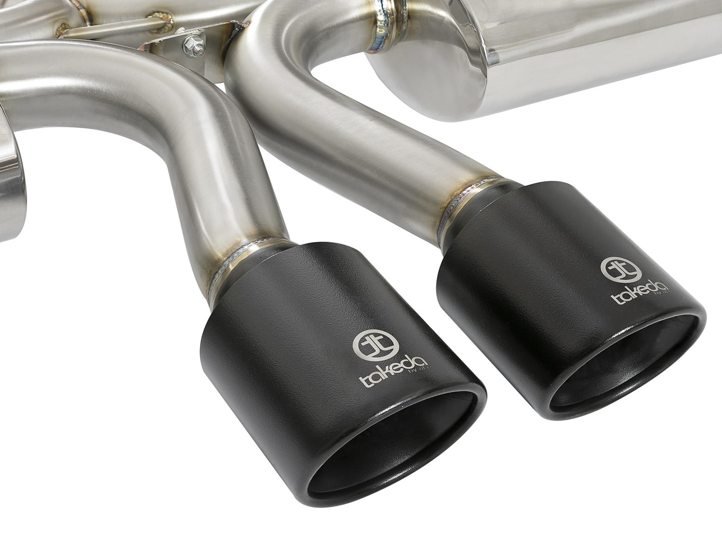 Takeda 3 Inch 304 Stainless Steel Cat-Back Exhaust w/ Center Black Tips Honda Civic Si Coupe 17-20 L4-1.5L (t) aFe Power