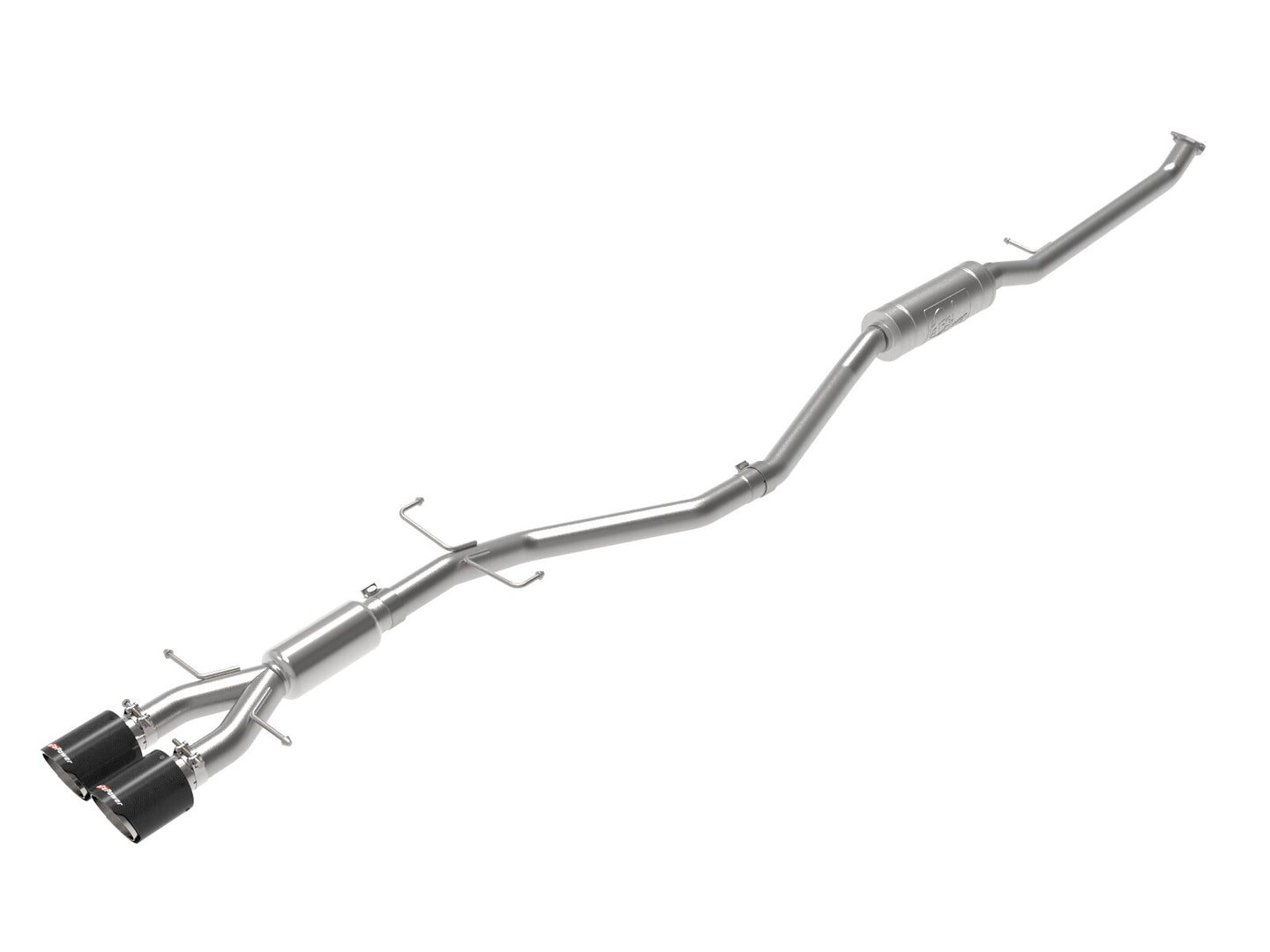 Takeda 2-1/2 Inch 304 Stainless Steel Cat-Back Exhaust System w/ Carbon Fiber Tips Honda Civic Si Sedan 17-20 L4-1.5L (t) aFe Power