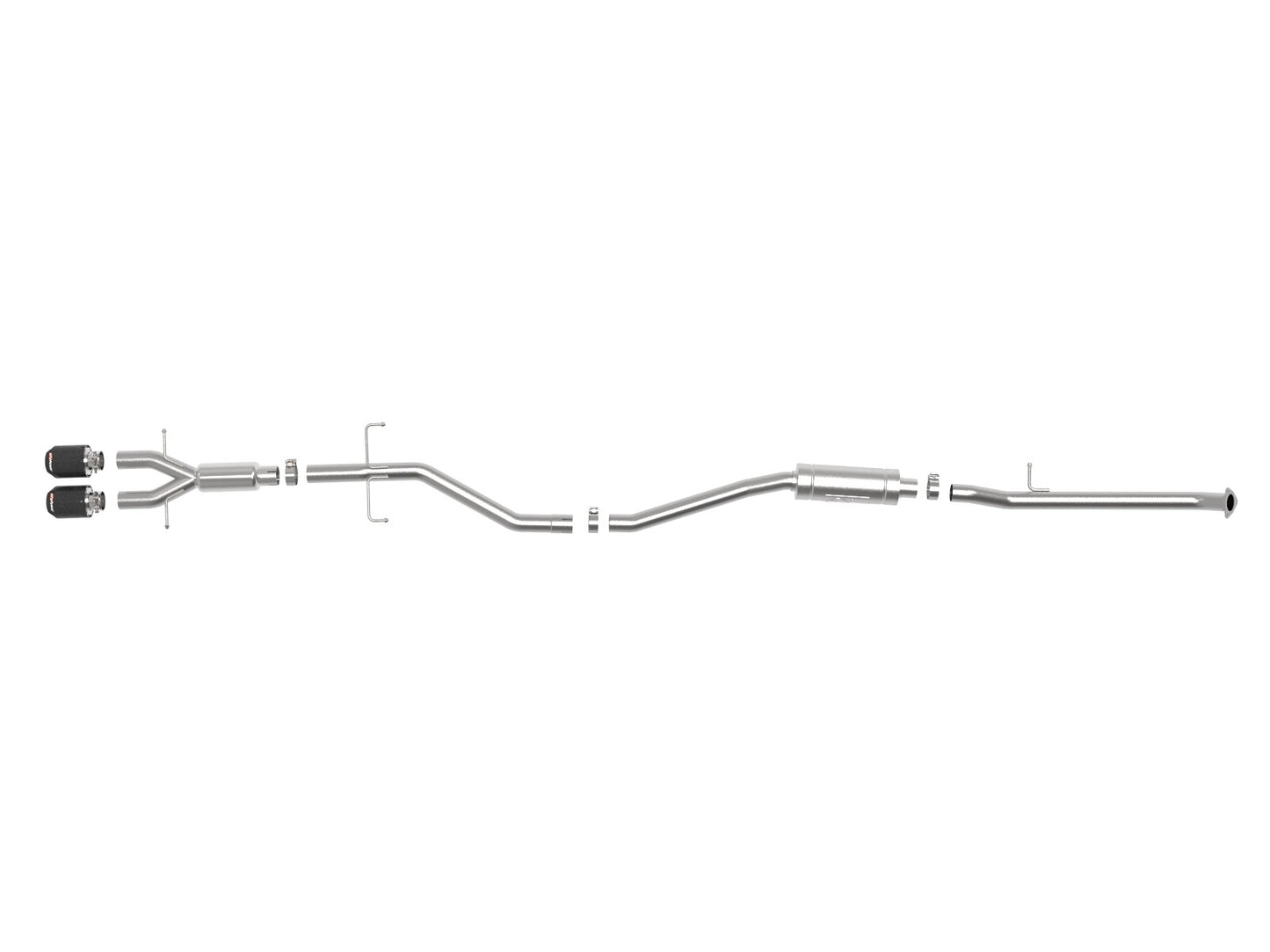 Takeda 2-1/2 Inch 304 Stainless Steel Cat-Back Exhaust System w/ Carbon Fiber Tips Honda Civic Si Sedan 17-20 L4-1.5L (t) aFe Power