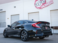 Takeda 2-1/2 Inch 304 Stainless Steel Cat-Back Exhaust System w/ Carbon Fiber Tips Honda Civic Si Sedan 17-20 L4-1.5L (t) aFe Power