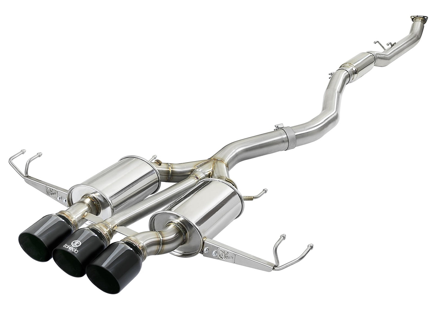 Takeda 3 Inch 304 Stainless Steel Cat-Back Exhaust System w/ Black Tips Honda Civic Type R 17-21 L4-2.0L (t) aFe Power