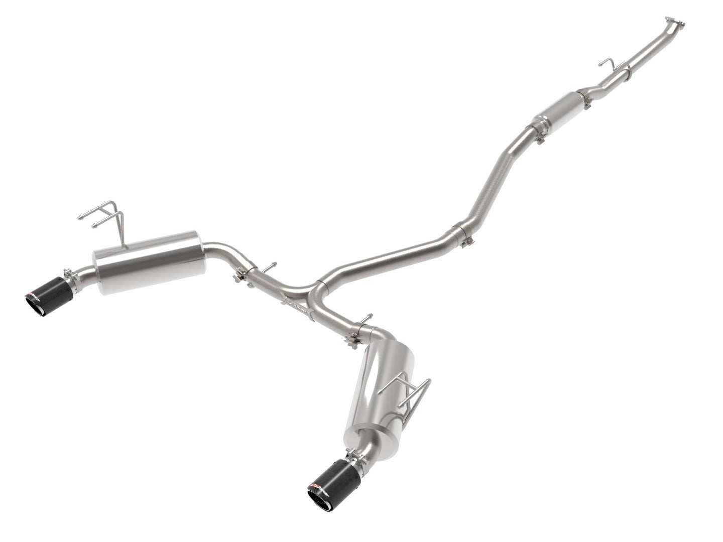 Takeda 2-1/2 Inch to 2-1/4 Inch 304 Stainless Steel Cat-Back Exhaust System Carbon Honda Civic Sedan 22-24 L4-1.5L (t) aFe Power