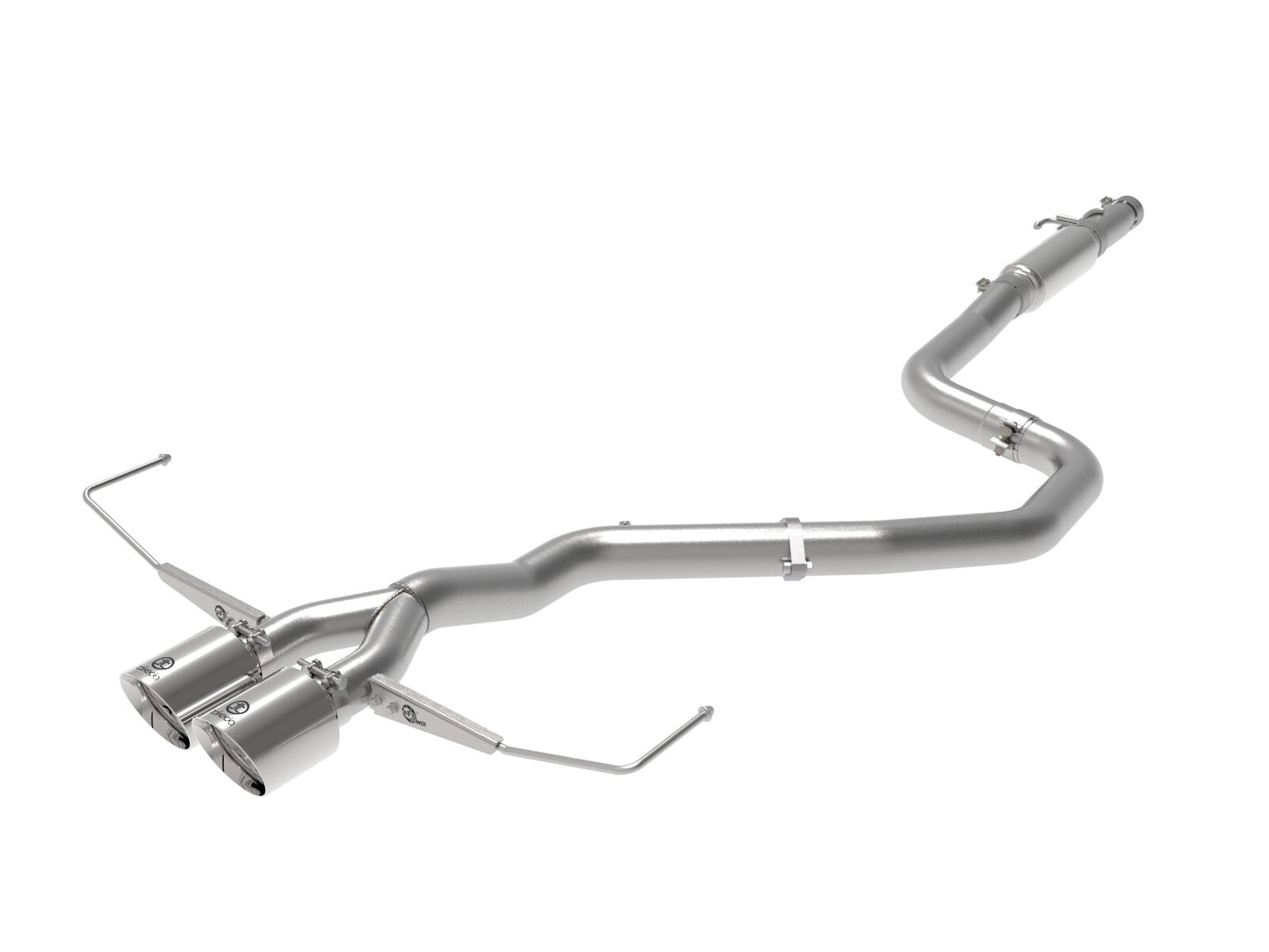 Takeda 3 Inch to 2-1/2 Inch 304 Stainless Steel Cat-Back Exhaust w/ Polished Tip Hyundai Veloster 19-21 L4-1.6L (t) aFe Power