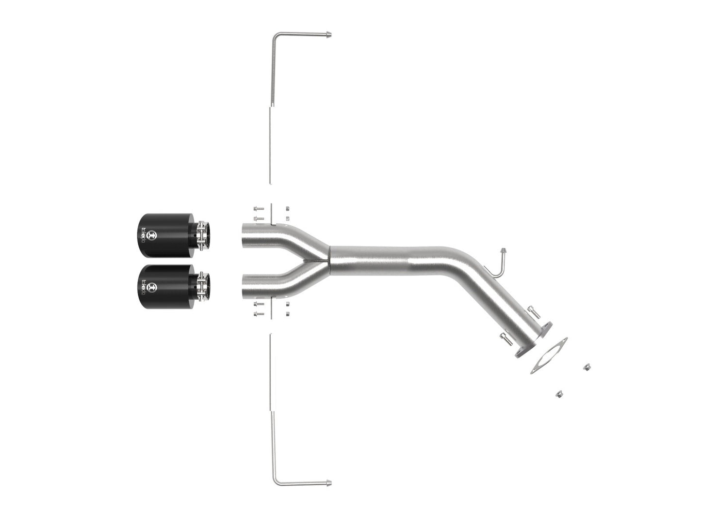 Takeda 3 Inch to 2-1/2 Inch 304 Stainless Steel Axle-Back Exhaust w/ Black Tip Hyundai Veloster 19-21 L4-1.6L (t) aFe Power