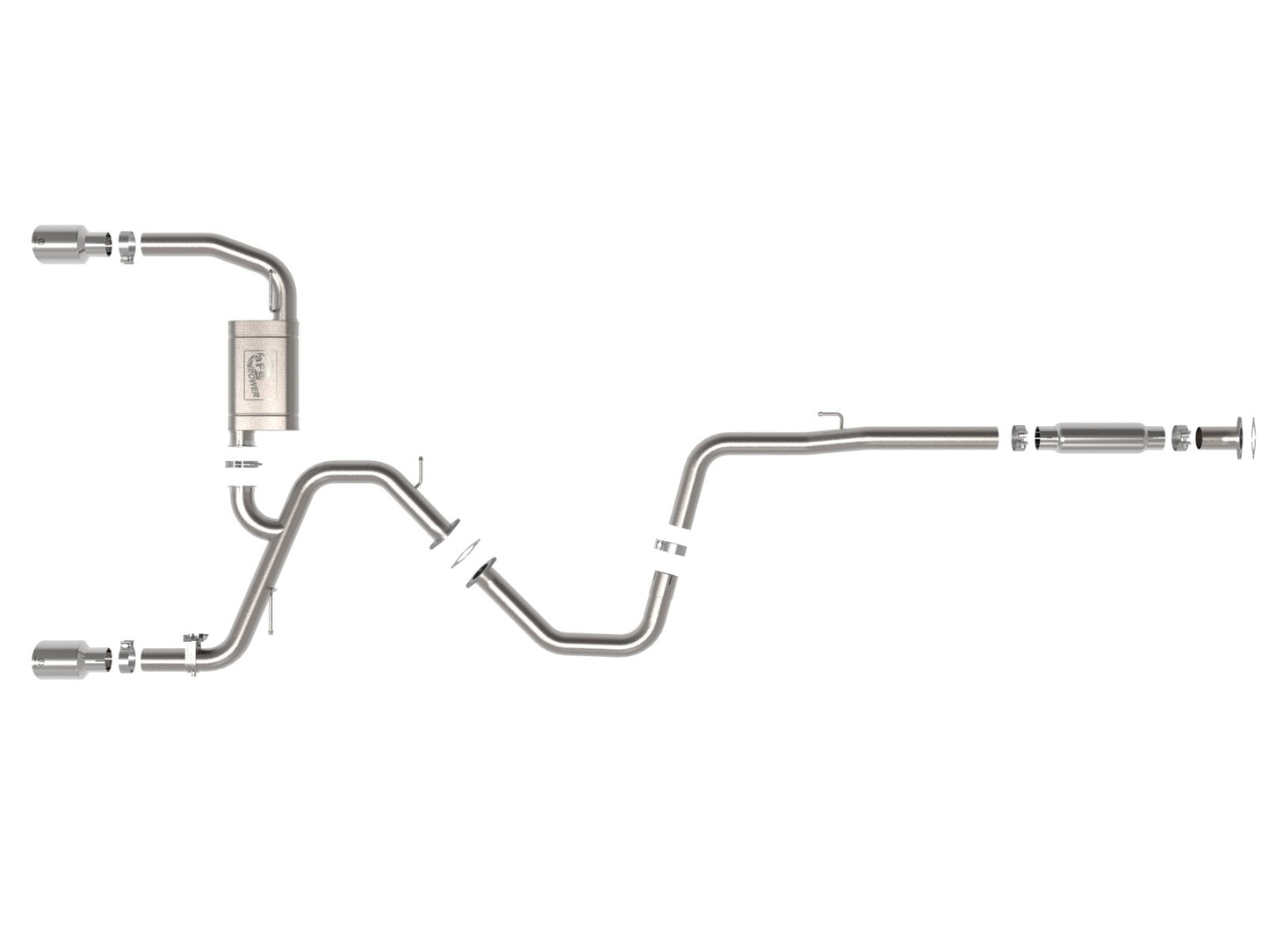 Takeda 3 Inch 304 Stainless Steel Cat-Back Exhaust w/ Polished Tips Hyundai Elantra N 22-26 L4-2.0L (t) aFe Power