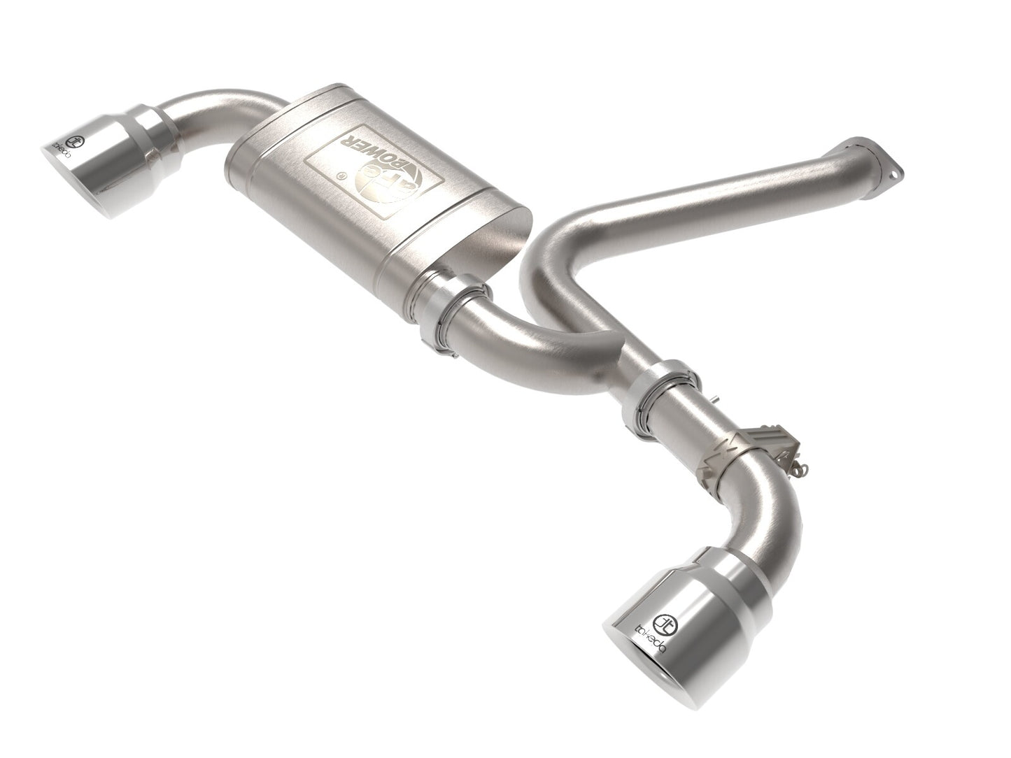Takeda 3 Inch 304 Stainless Steel Axle-Back Exhaust w/ Polished Tips Hyundai Kona N 22-23 L4-2.0L (t) aFe Power