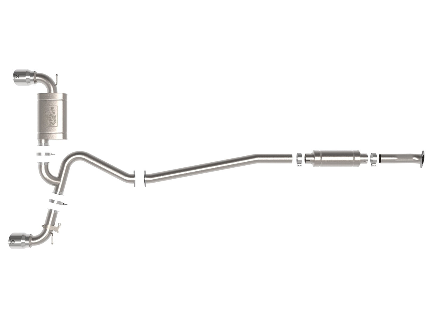 Takeda 3 Inch 304 Stainless Steel Cat-Back Exhaust w/ Polished Tips Hyundai Kona N 22-23 L4-2.0L (t) aFe Power