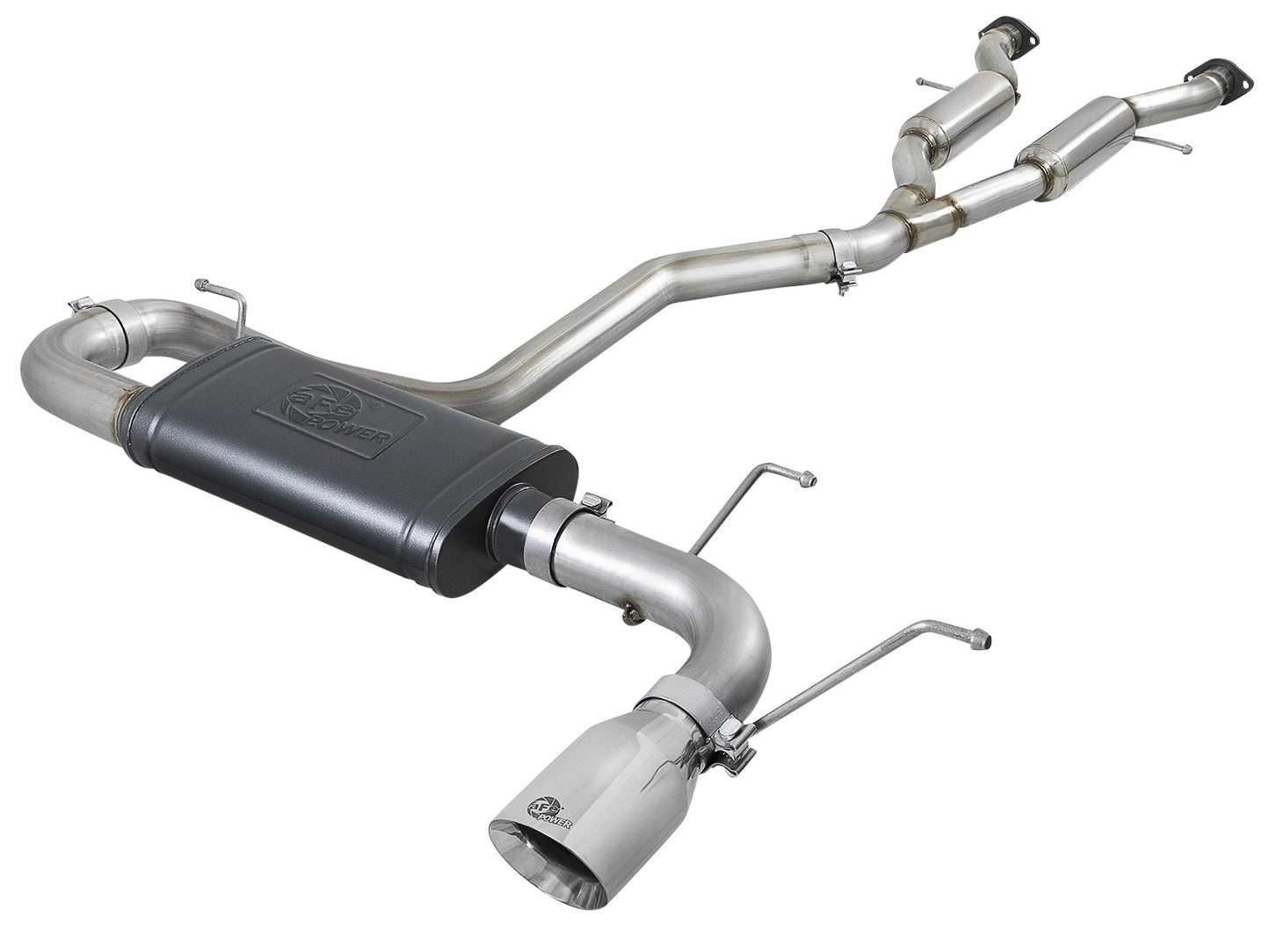 Mach Force-Xp 2-1/2 Inch to 3 Inch 304 Stainless Steel Cat-Back Exhaust w/Polish Tip Jeep Grand Cherokee (WK2) 14-21 V6-3.6L aFe Power