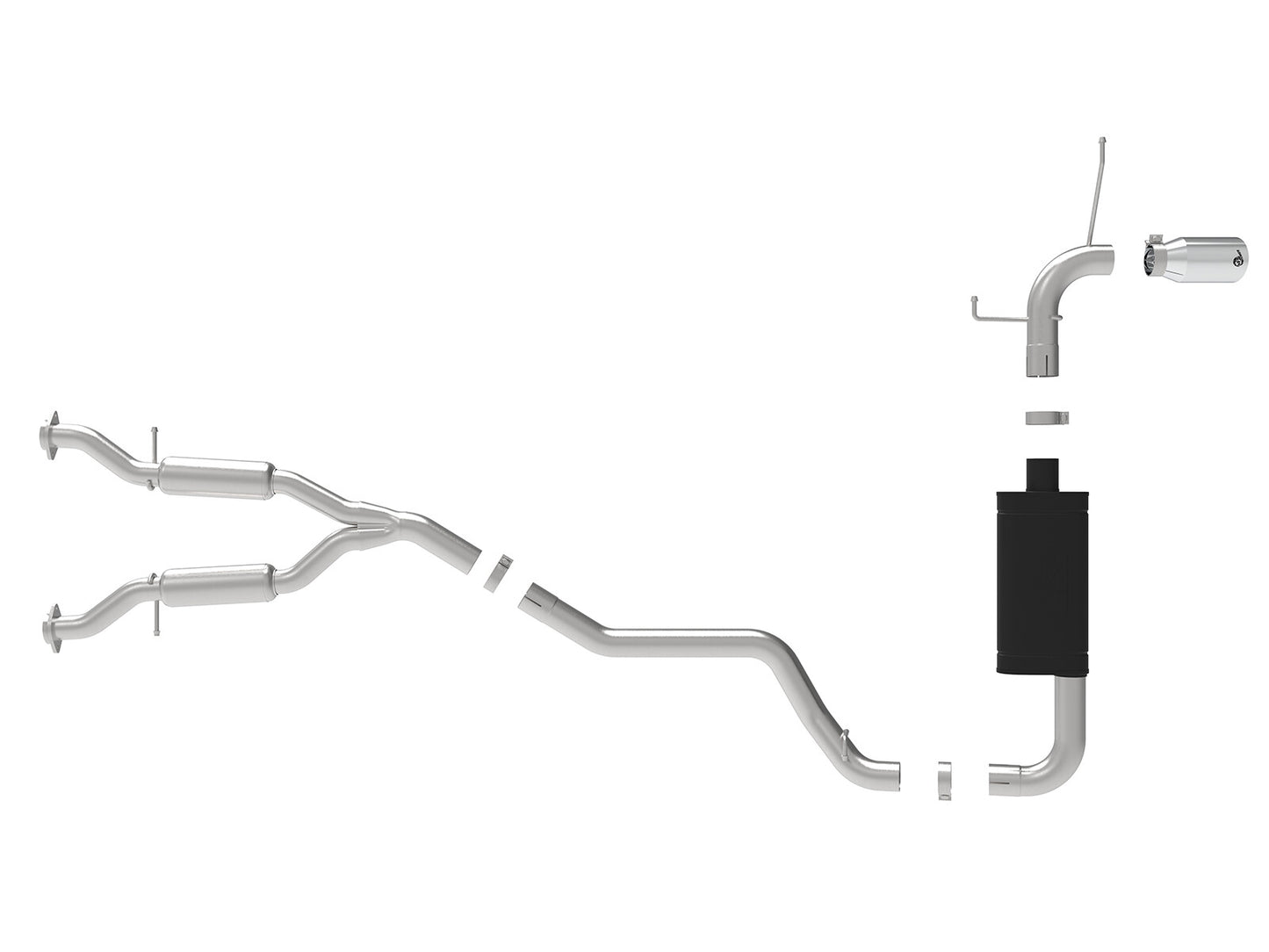 Mach Force-Xp 2-1/2 Inch to 3 Inch 304 Stainless Steel Cat-Back Exhaust w/Polish Tip Jeep Grand Cherokee (WK2) 14-21 V6-3.6L aFe Power