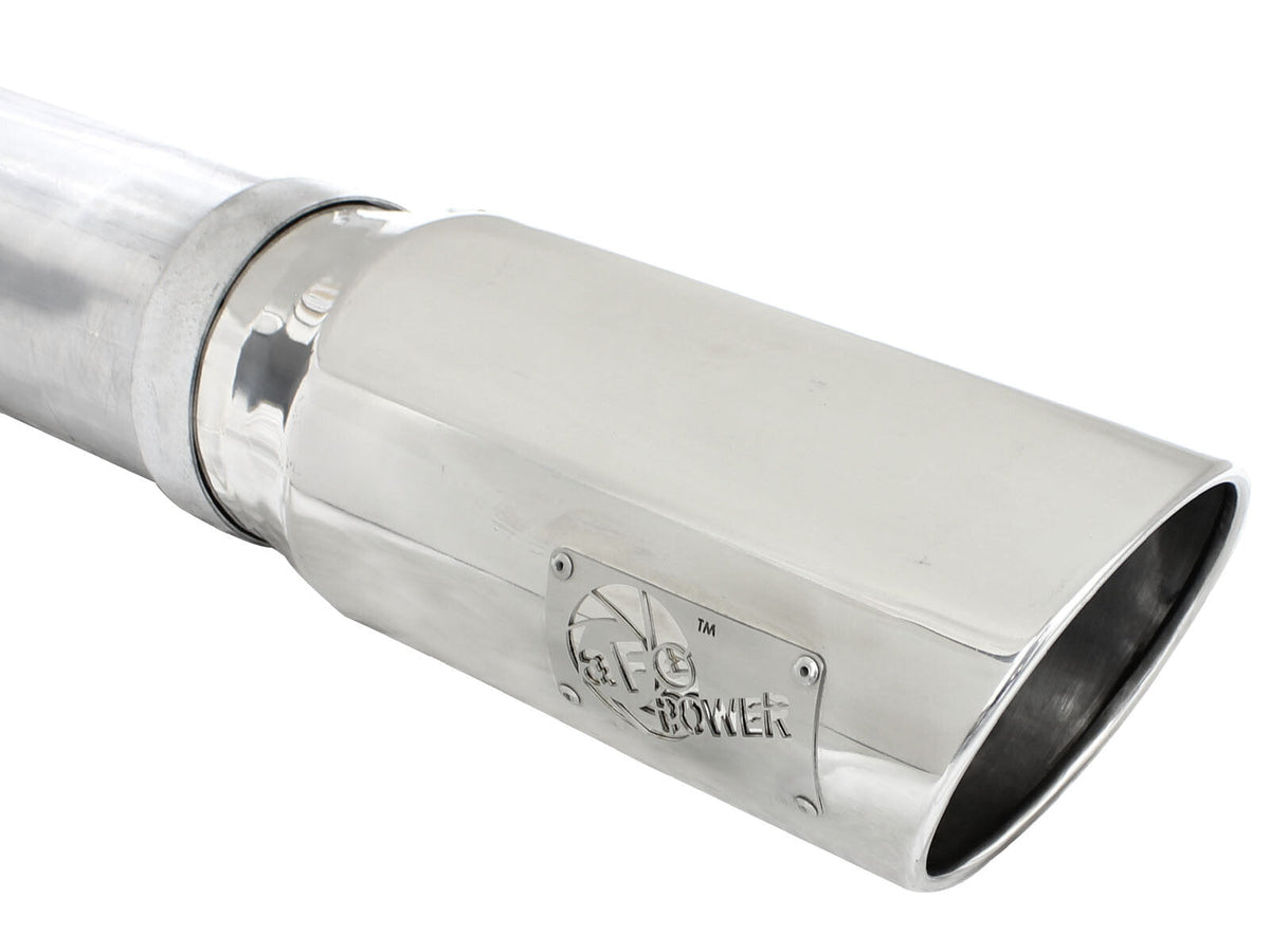 Large Bore-HD 5 Inch 409 Stainless Steel Dpf-Back Exhaust System w/Polished Tip Dodge Ram Diesel Trucks 13-18 L6-6.7L (td) aFe Power aFe Power