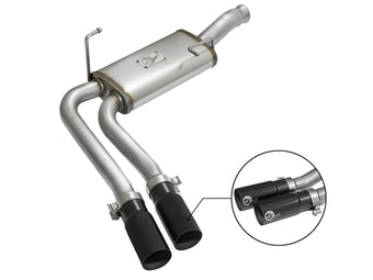 compare product Rebel Series 3 Inch to 2-1/2 Inch 409 Stainless Steel Cat-Back Exhaust w/Black Tip Silverado/Sierra 1500 09-18 Reg Cab/Short Bed V6-4.3/V8-4.8/5.3L aFe Power