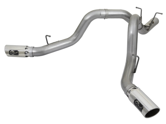 Large Bore-HD 4 Inch 409 Stainless Steel Dpf-Back Exhaust w/Dual Polished Tips GM Diesel Trucks 17-19 V8-6.6L (td) L5P aFe Power aFe Power