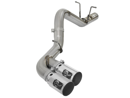 Rebel Xd Series 4 Inch 409 Stainless Steel Dpf-Back Exhaust w/Dual Polished Tips GM Diesel Trucks 17-19 V8-6.6L (td) L5P aFe Power aFe Power
