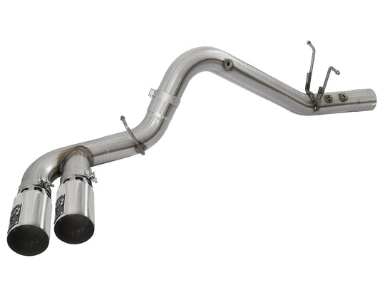 Rebel Xd Series 4 Inch 409 Stainless Steel Dpf-Back Exhaust w/Dual Polished Tips GM Diesel Trucks 17-19 V8-6.6L (td) L5P aFe Power