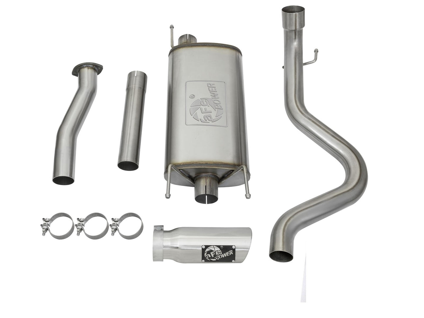 Mach Force-Xp 3 Inch 409 Stainless Steel Cat-Back Exhaust System w/Polished Tip Toyota Tacoma 16-23 V6-3.5L aFe Power