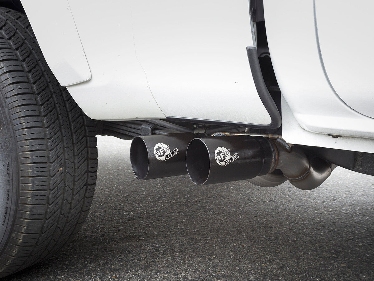 Rebel Series 3 Inch Cat-Back Exhaust System w/ Dual Mid-Side Exit Black Tips Toyota Tacoma 16-23 V6-3.5L aFe Power aFe Power