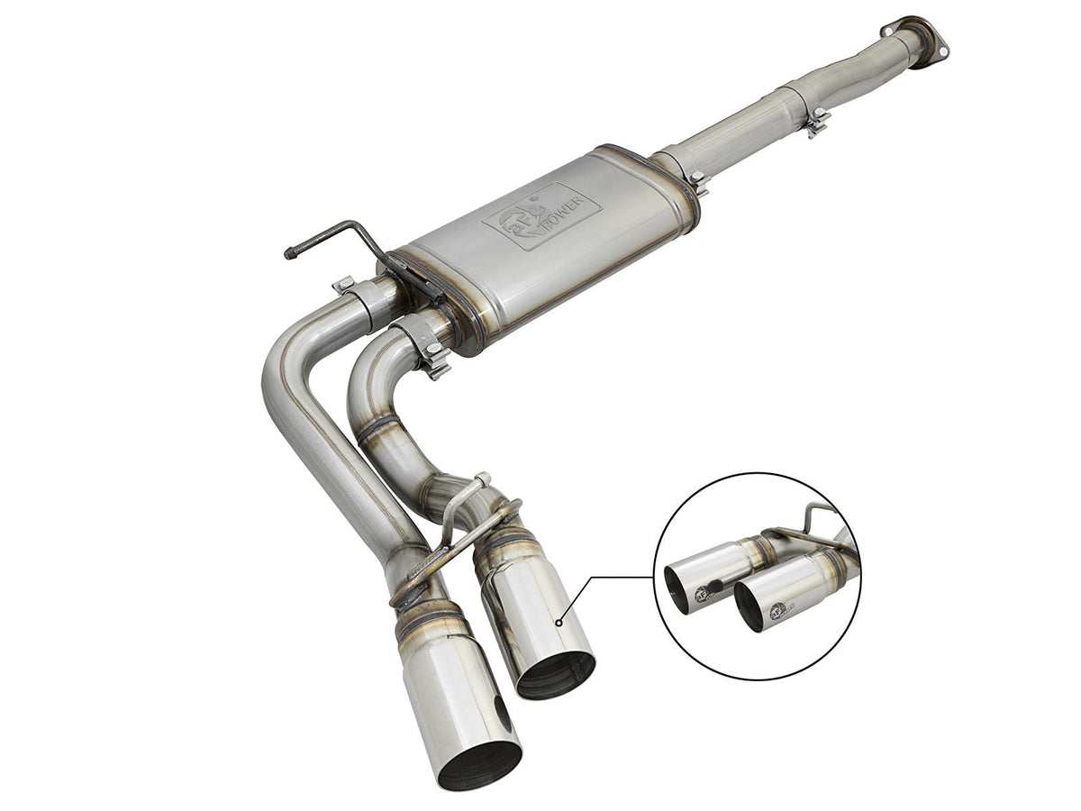 Rebel Series 3 Inch Cat-Back Exhaust System w/ Dual Mid-Side Exit Polished Tips Toyota Tacoma 05-15 V6-4.0L aFe Power aFe Power