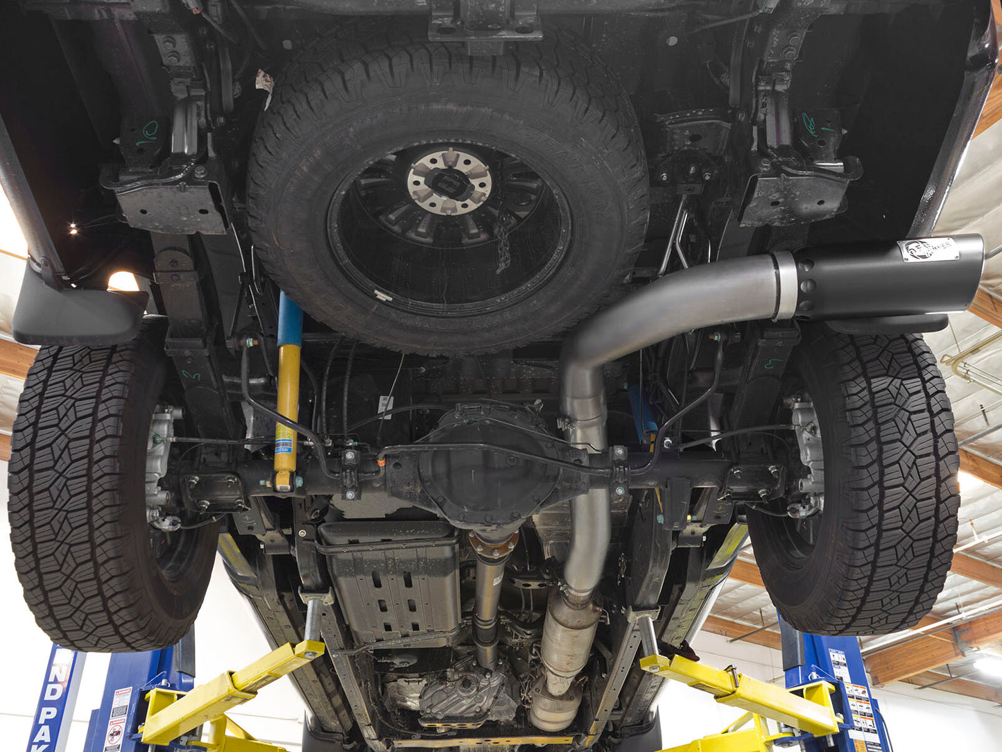 Large Bore-HD 5 Inch Dpf-Back Stainless Steel Exhaust System w/Black Tip Nissan Titan Xd 16-19 V8-5.0L (td) aFe Power