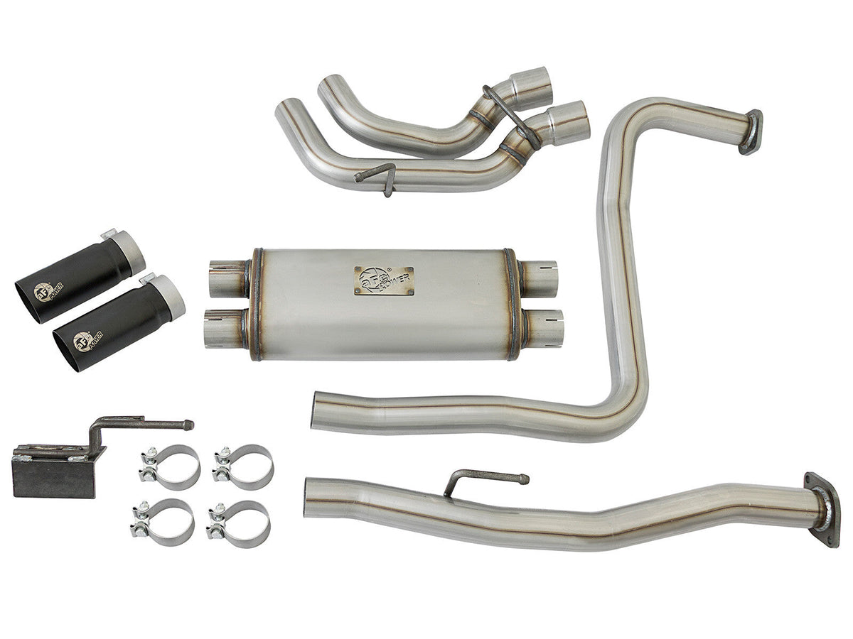 Rebel Series 3 Inch 409 Stainless Steel Cat-Back Exhaust System w/Black Tips Nissan Titan 04-15 V8-5.6L aFe Power aFe Power