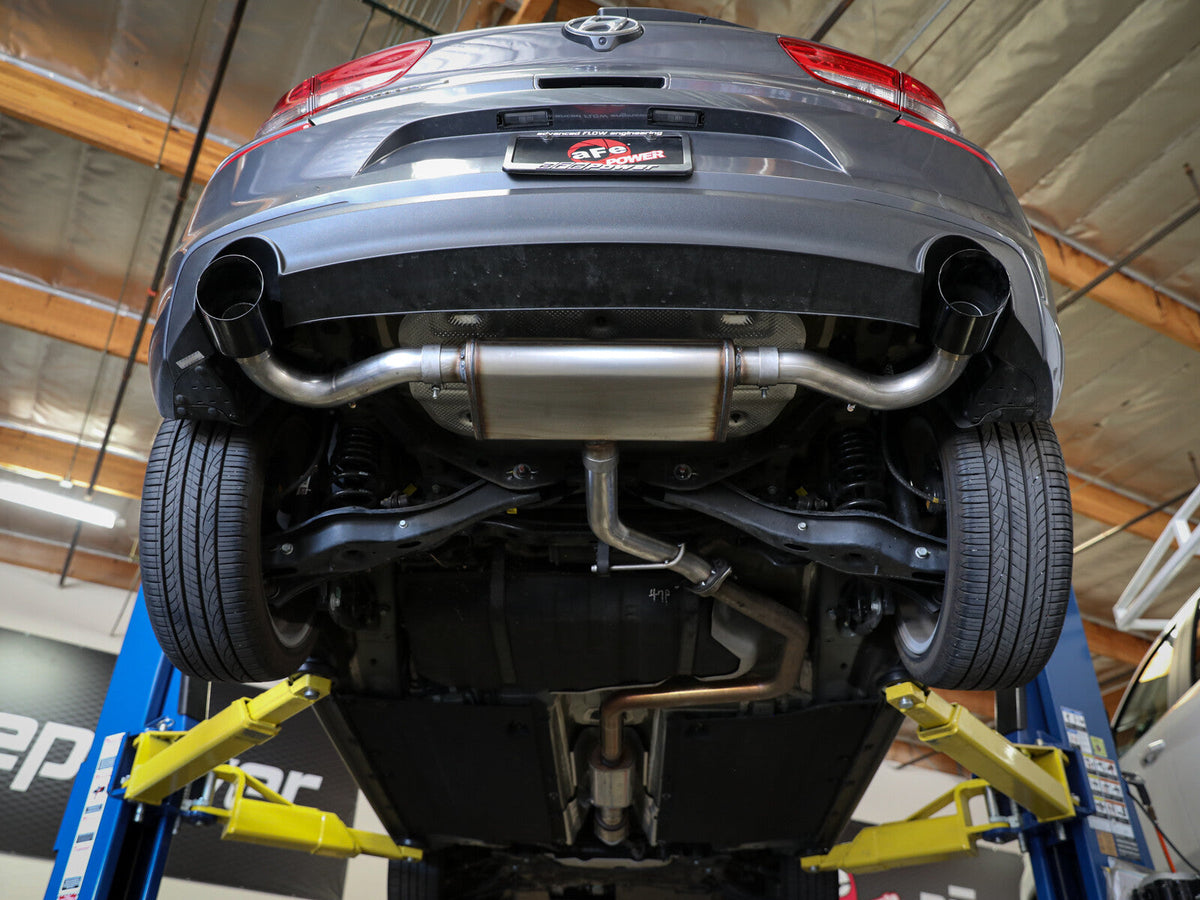 Takeda 2-1/2 Inch 409 Stainless Steel Axle-Back Exhaust w/ Black Tips Hyundai Elantra GT 18-20 L4-1.6L (t) aFe Power aFe Power