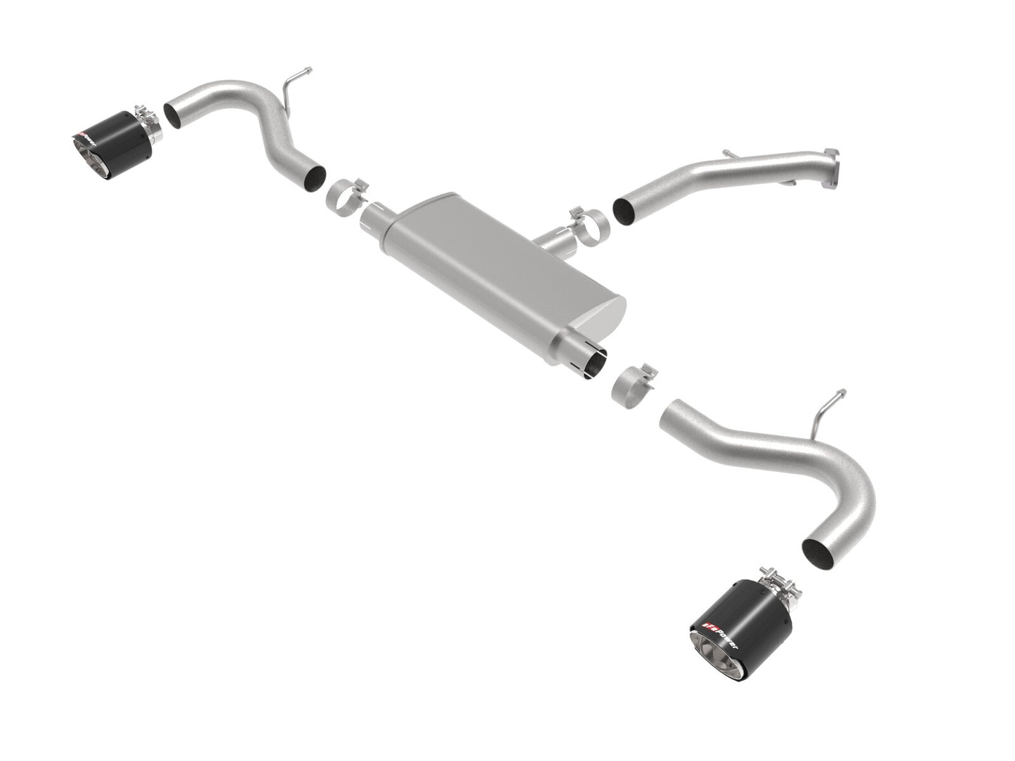 Takeda 2-1/2 Inch 409 Stainless Steel Axle-Back Exhaust w/ Carbon Fiber Tips Hyundai Elantra GT 18-20 L4-1.6L (t) aFe Power