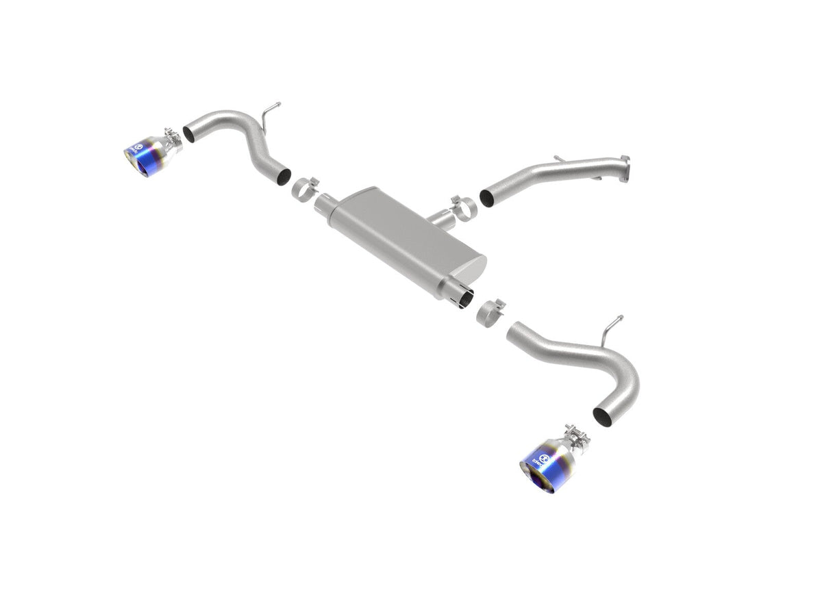 Takeda 2-1/2 Inch 409 Stainless Steel Axle-Back Exhaust w/ Blue Flame Tips Hyundai Elantra GT 18-20 L4-1.6L (t) aFe Power aFe Power