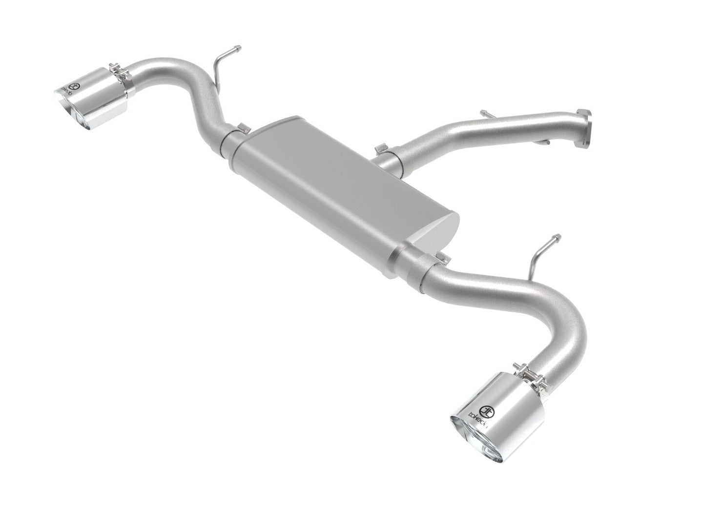 Takeda 2-1/2 Inch 409 Stainless Steel Axle-Back Exhaust w/ Polished Tips Hyundai Elantra GT 18-20 L4-1.6L (t) aFe Power