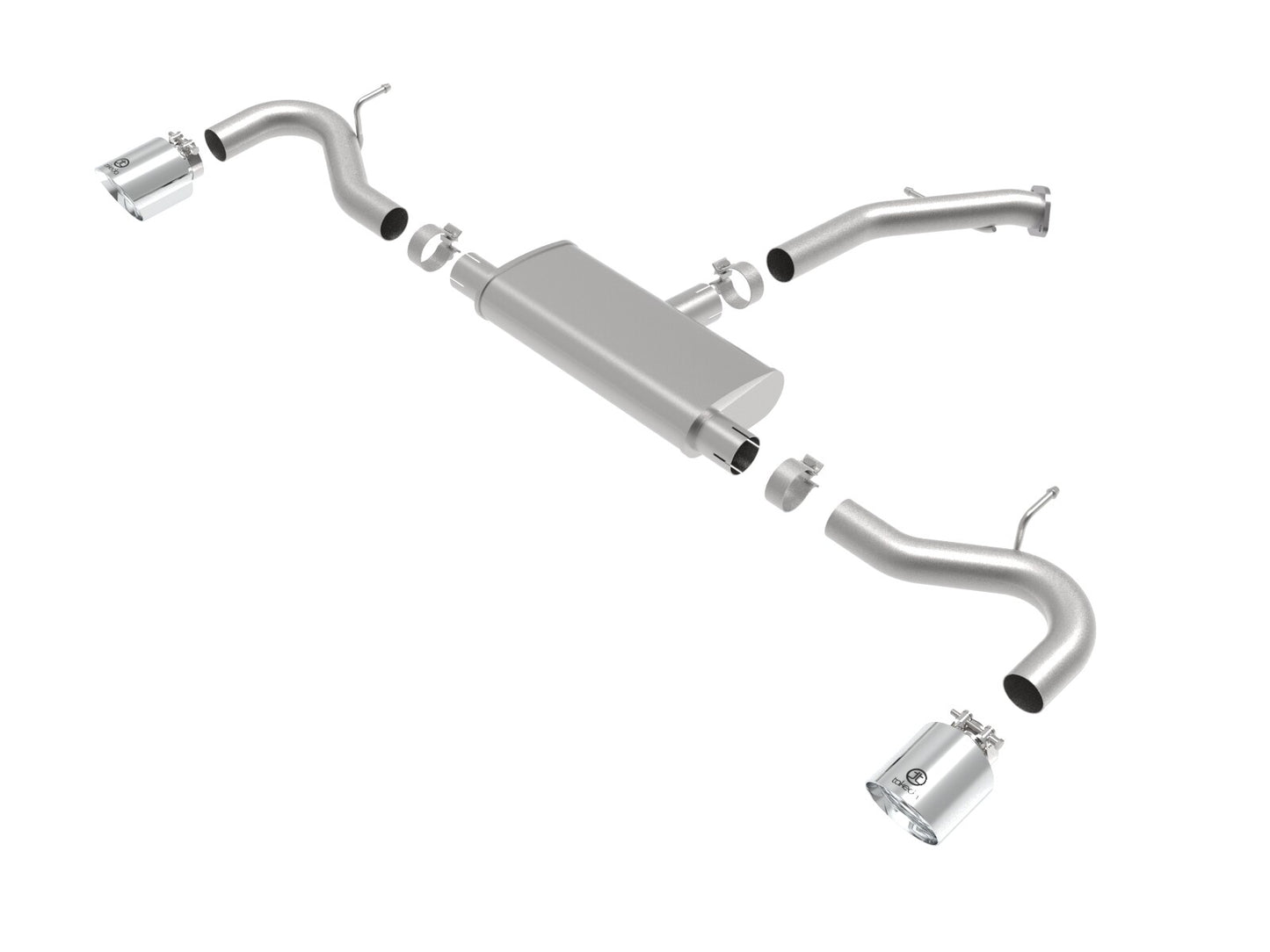 Takeda 2-1/2 Inch 409 Stainless Steel Axle-Back Exhaust w/ Polished Tips Hyundai Elantra GT 18-20 L4-1.6L (t) aFe Power