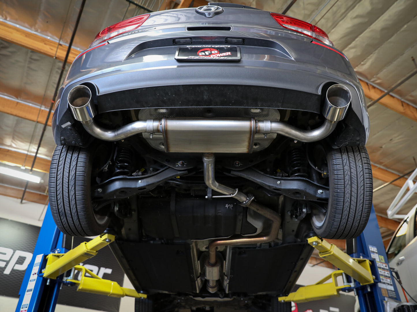 Takeda 2-1/2 Inch 409 Stainless Steel Axle-Back Exhaust w/ Polished Tips Hyundai Elantra GT 18-20 L4-1.6L (t) aFe Power