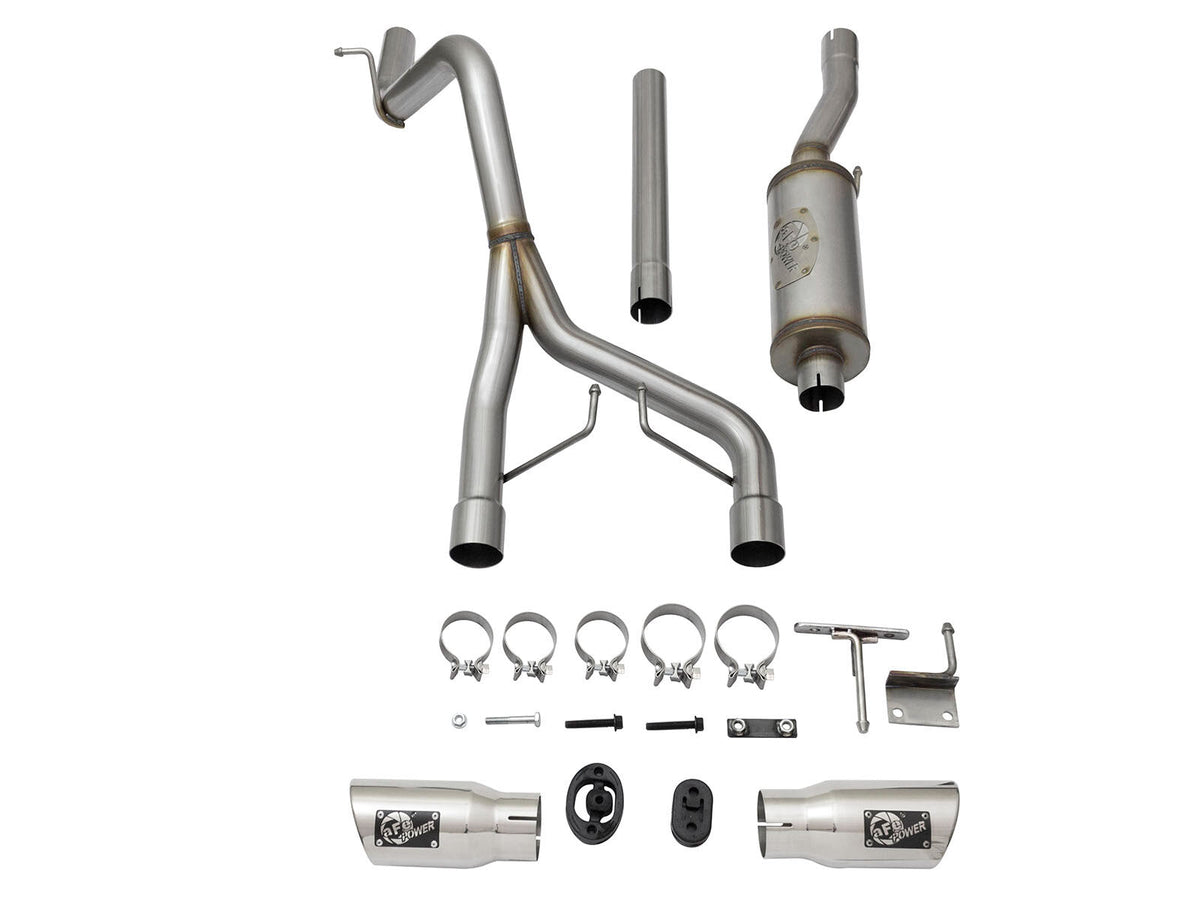 Rebel Series 2-1/2 Inch 409 Stainless Steel Cat-Back Exhaust System w/Polished Tip Jeep Wrangler (JK) 2/4 Door 07-18 V6-3.6L/3.8L aFe Power aFe Power