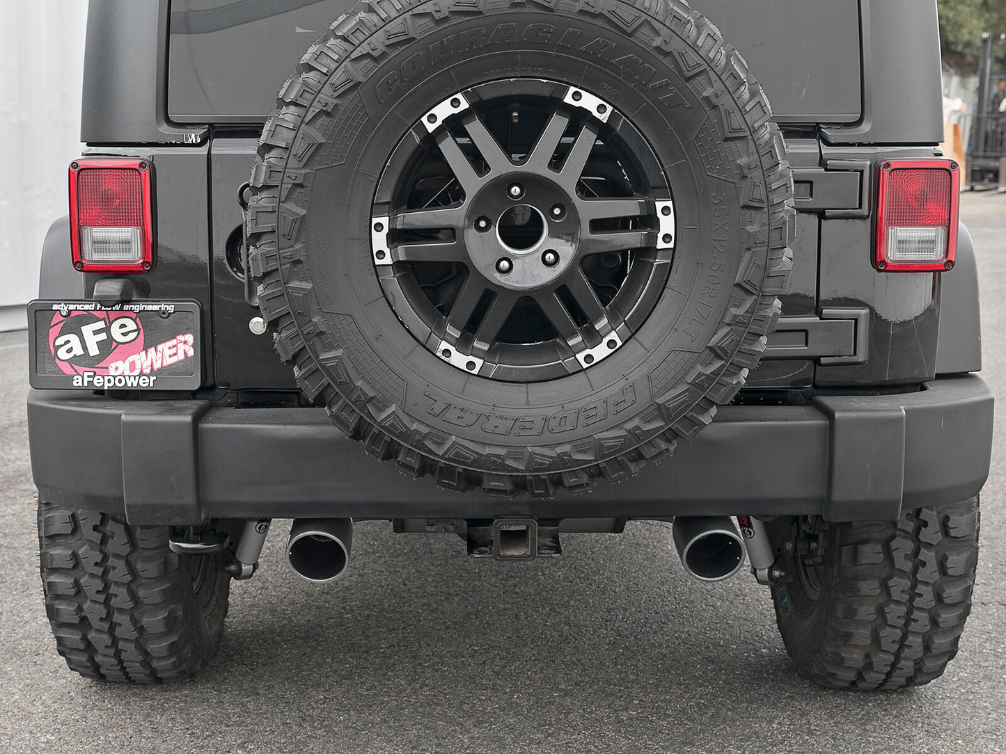 Rebel Series 2-1/2 Inch 409 Stainless Steel Axle-Back Exhaust System w/ Black Tips Jeep Wrangler (JK) 07-18 V6-3.6L/3.8L aFe Power