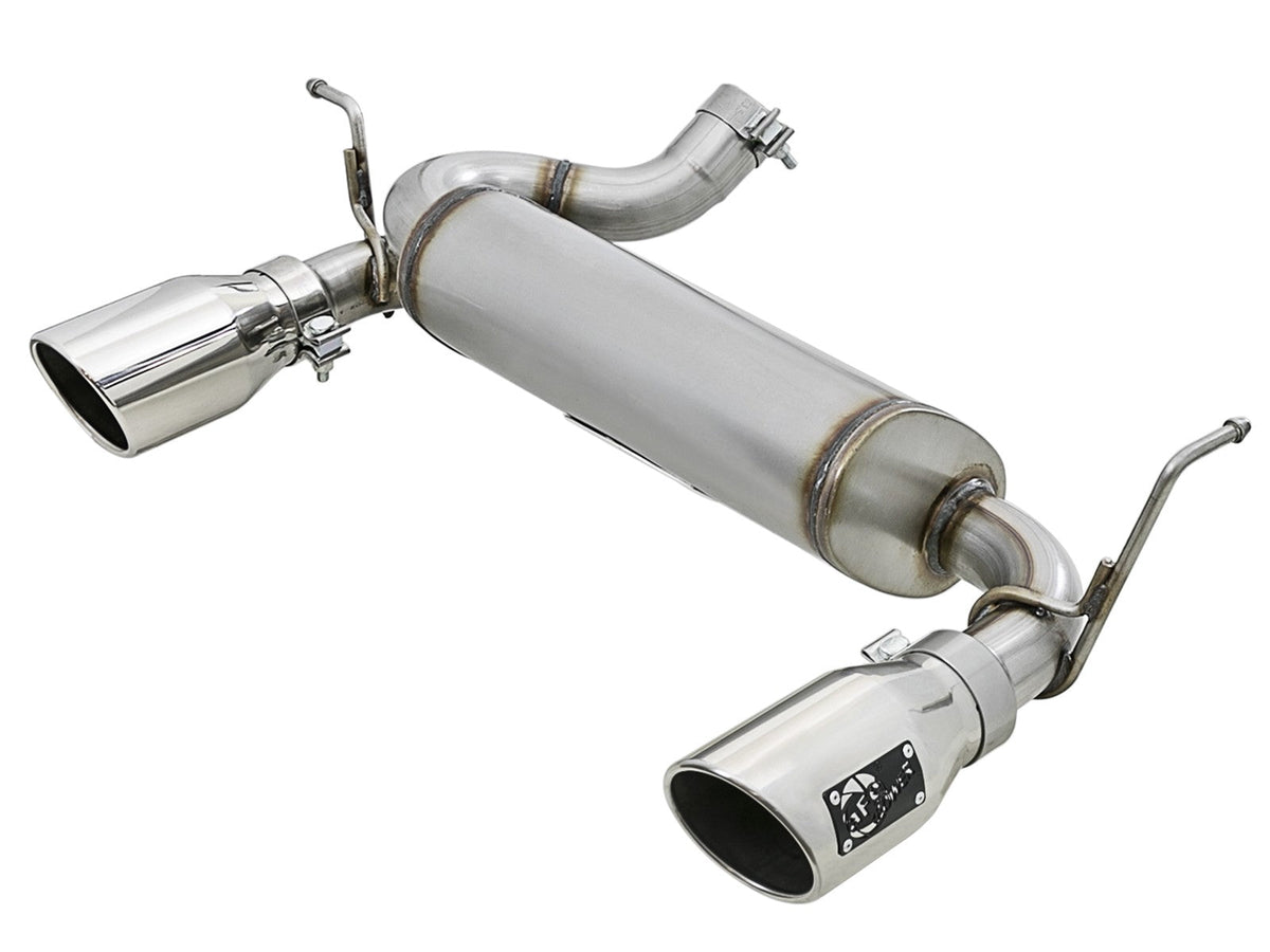 Rebel Series 2-1/2 Inch 409 Stainless Steel Axle-Back Exhaust w/ Polished Tips Jeep Wrangler (JK) 07-18 V6-3.6L/3.8L aFe Power aFe Power